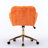 Orange Office Chair With Artificial Alpaca Wool Padding, Golden Metal Base, 320Mm Enlarged 40 Reclining Feature In Color, Wool, Expanded Base For Bedroom-1121299531