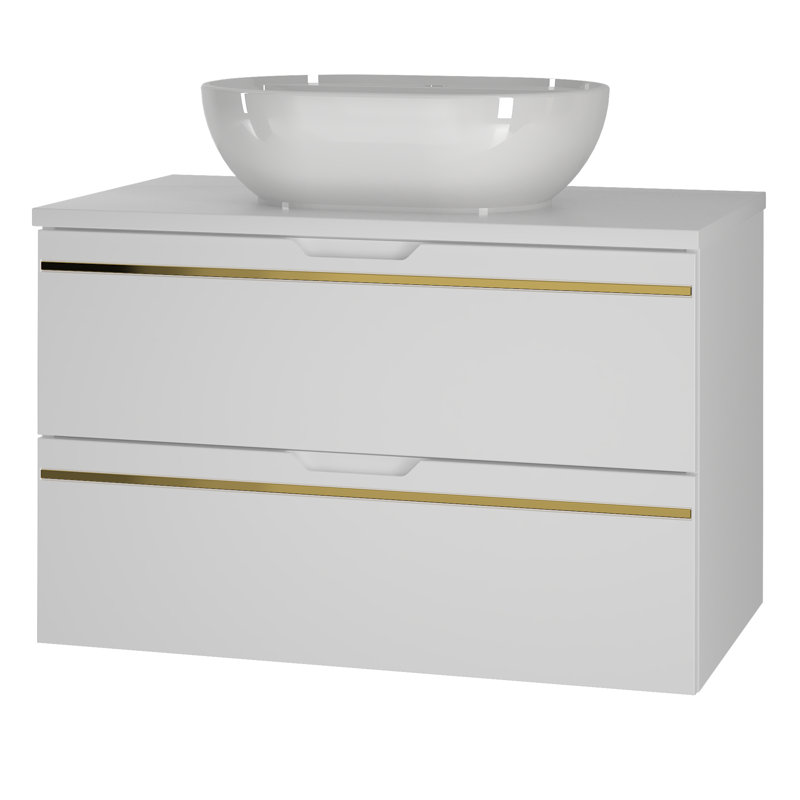 Ariadny Wall Mounted Required Bathroom Storage Furniture Set