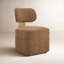 Chaise de salle à manger rembourrée moderne avec structure en bois massif et roulettes-1220369421