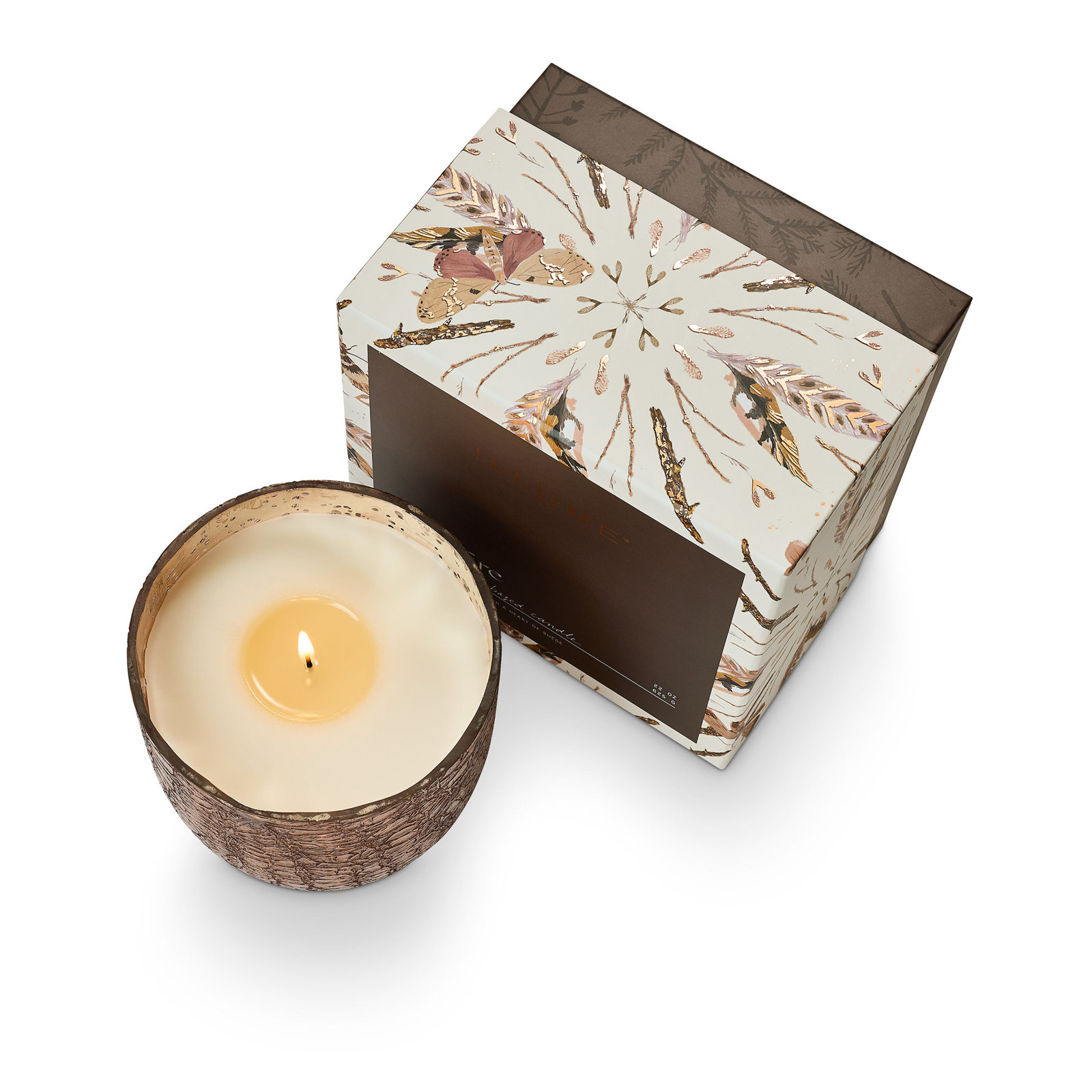 Woodfire Scented Jar Candle, Large Boxed Crackle Glass