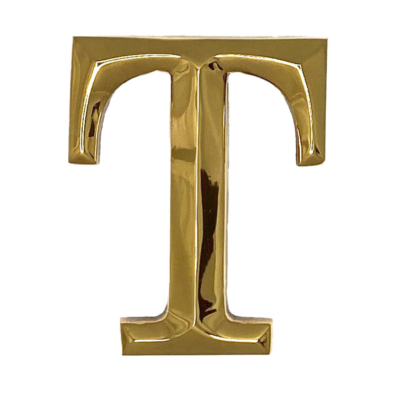 Heurtoir de porte lettre monogramme, Laiton, T