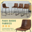 Ensemble de 2 chaises de bar en suède rétro, tabourets confortables convenant aux décors de style industriel et rétro