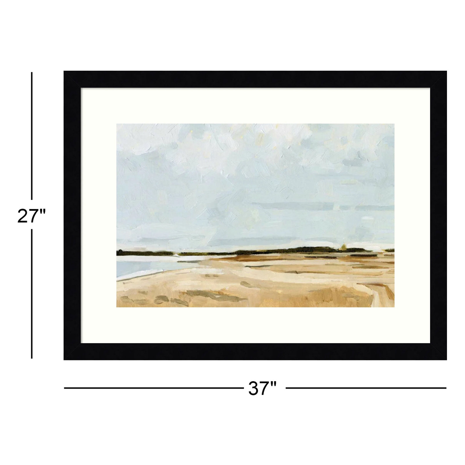 Quiet Coast I by Emma Caroline, 27" H x 37" W, Black Framed Paper