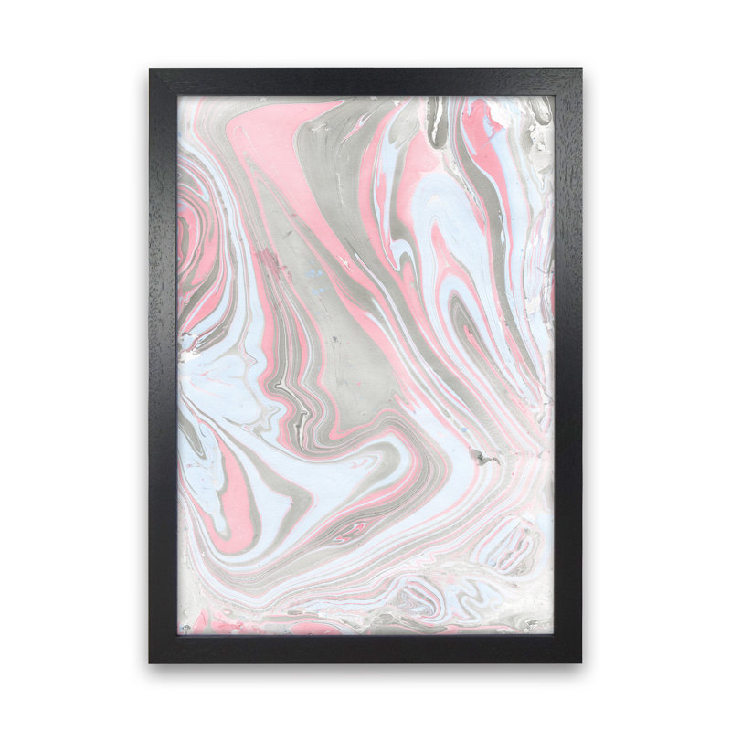 Liquid Mix Stone And Pink by Pixy Paper - Print, Black Framed, 42cm H x 29.7cm W x 3cm D