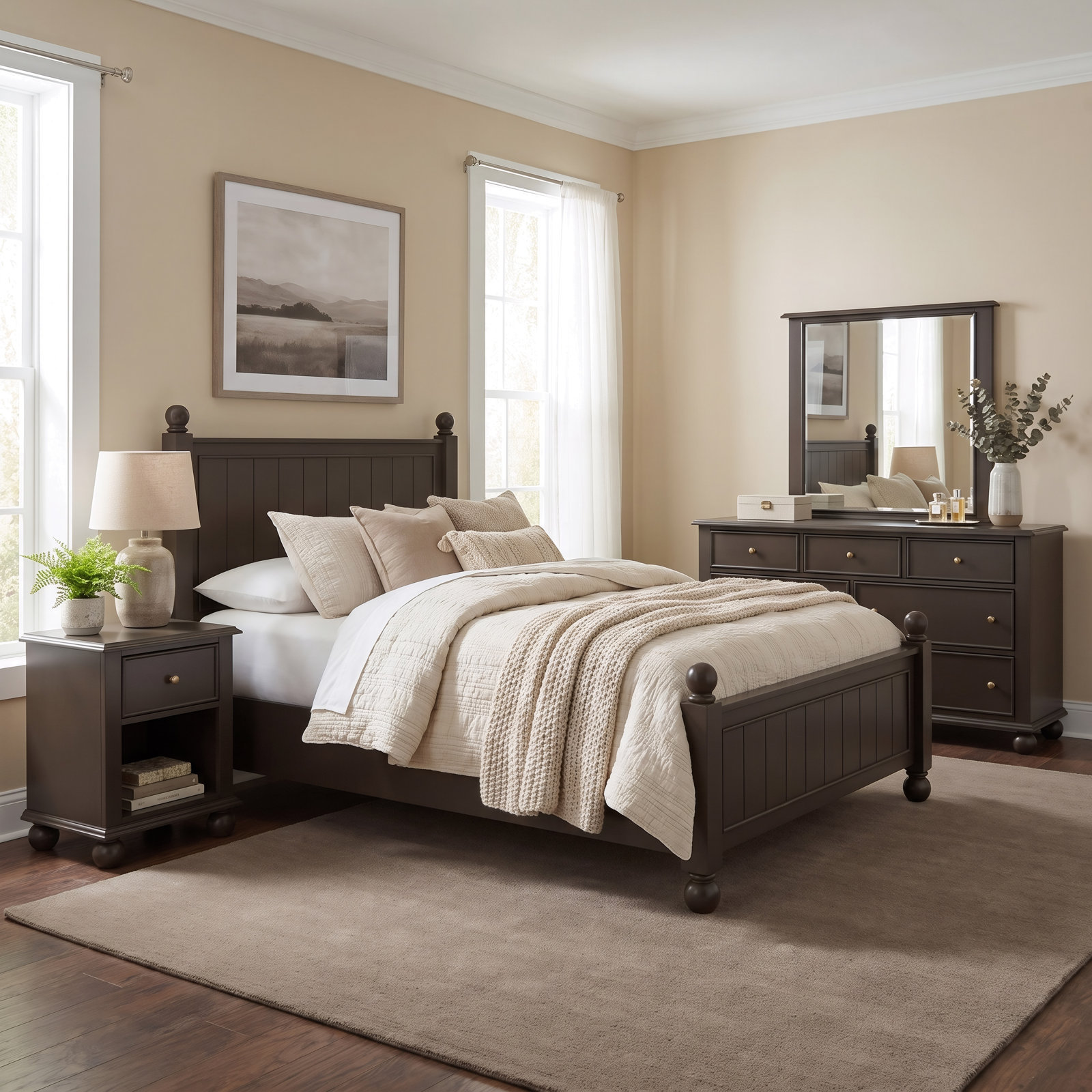 1-Drawer Mahogany Nightstand, Bourbon