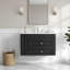 Meuble-lavabo mural 30 po, armoire de rangement flottante avec 2 tiroirs, lavabo simple en céramique à 3 trous, armoire moderne. Noir-923130734