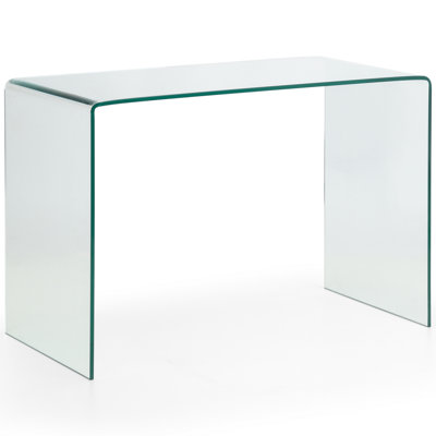 Cordelia Glass Rectangular Writing Desk Office Set