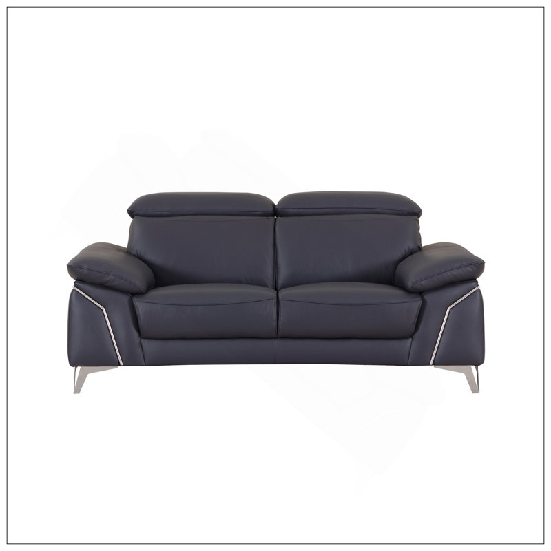 Causeuse en cuir italien Global United, Navy