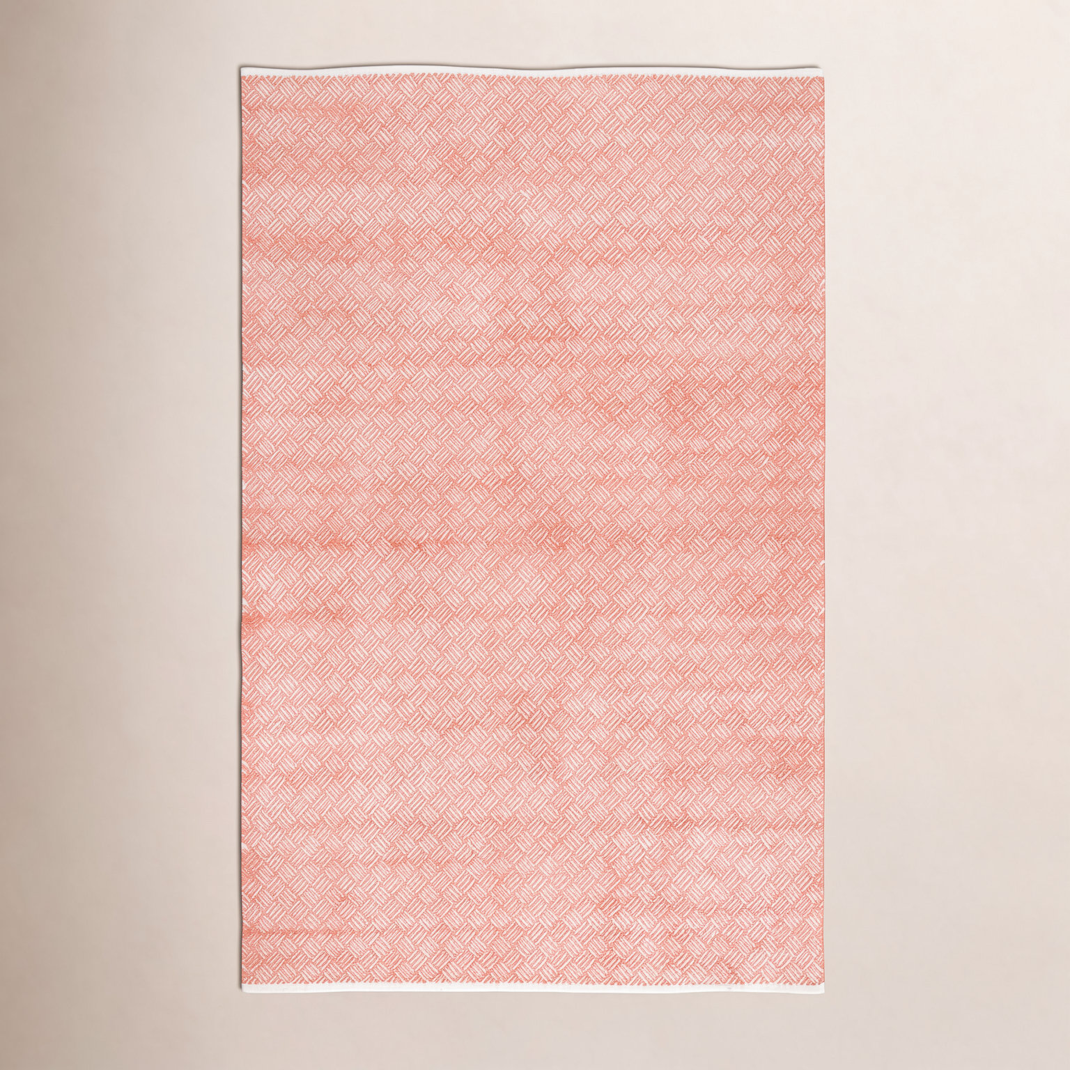 Evansdale Orange Hand-Woven Geometric Cotton Rug, Rectangle 6' x 9'