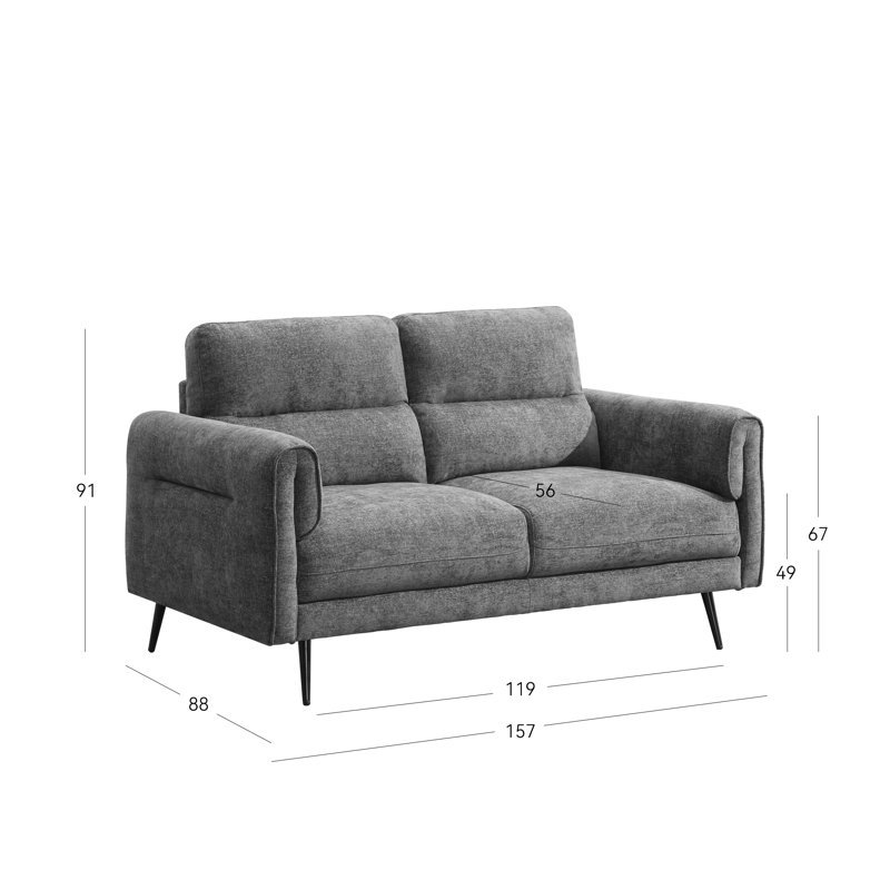Oakley Contemporary Upholstered Sofa, 2, Green