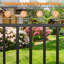 Clôture de jardin extérieure, ensemble de portail en aluminium pour terrasse avec charnières et loquet à fermeture automatique, 122 cm (L) x 97 cm (H)