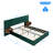 Upholstered Size Bed Frame Of Velvet Tufted Headboard With Floating Nightstand LED/USB Built-In,-1781128975