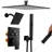 Matte Black Rain Shower System With Push Button Diverter, 2-In-1 Handheld And Dual Shower Heads, 12-Inch Ceiling Mount And 6-Inch Wall Mount High Pressure Shower Set-120146349