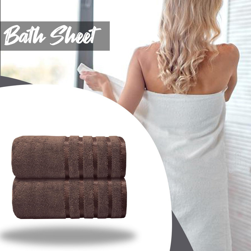 Mikeshia Premium Jumbo Bath Sheet Set, Brown
