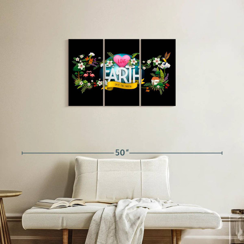 Floral Love The Earth, H 20 po x l 33 po