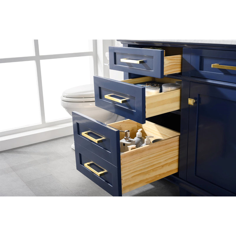 Ensemble de meuble-lavabo double 60 po Mallery, Bleu