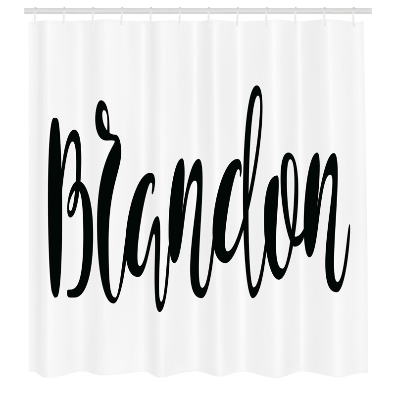 East Urban Home Brandon Shower Curtain Widespread Name Pattern, 70"H x 69"W