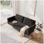 Canapé-lit convertible en velours noir ultra doux 69,7 po, garniture cloutée et coussin décoratif assorti