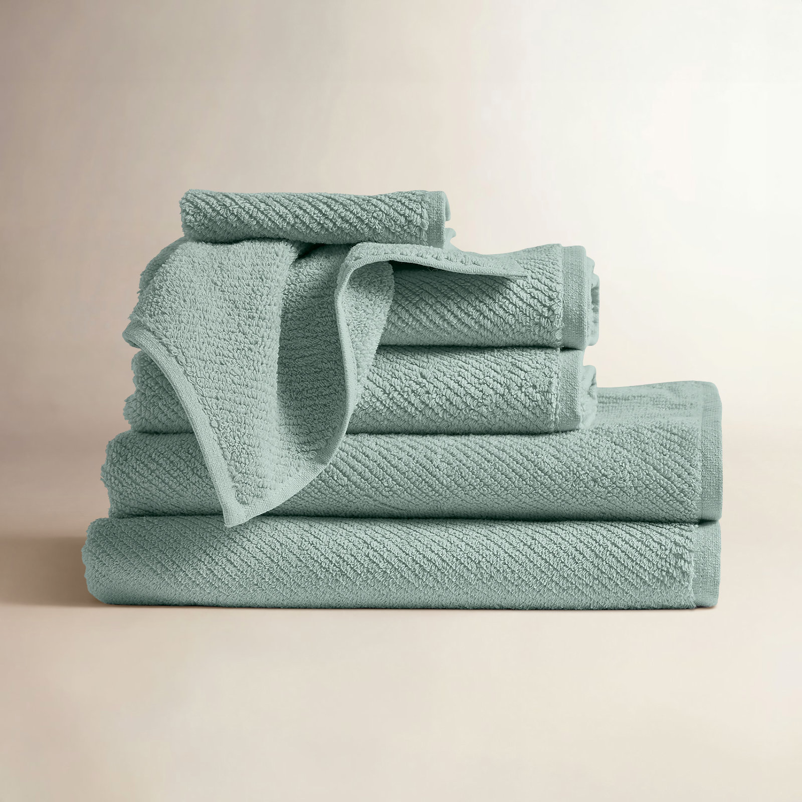 Air Weight Organic Cotton Towel Set, Sea Mist