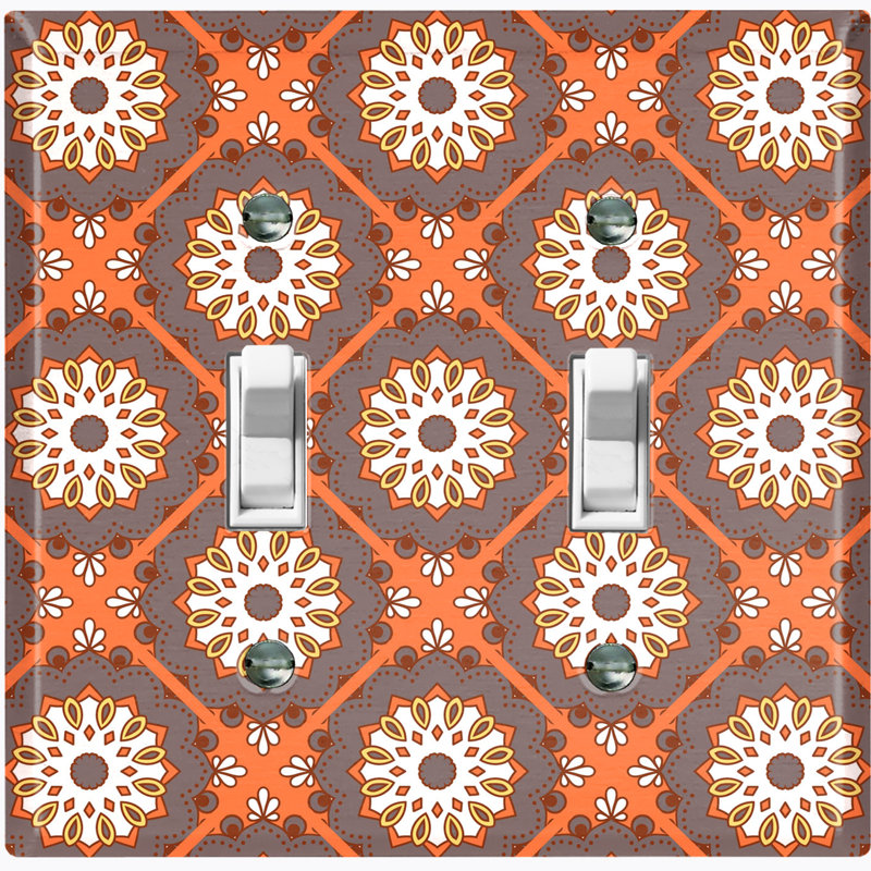 Patterned 2 - Gang Toggle Light Switch Standard Wall Plate