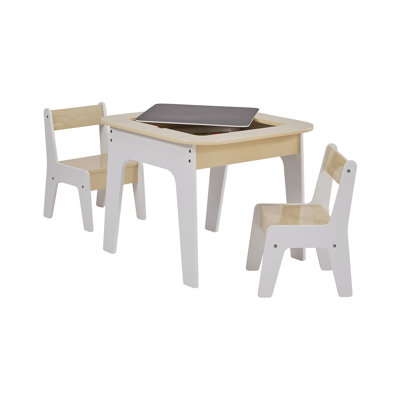 Kids 3-in-1 Storage Table and Two Chairs Set