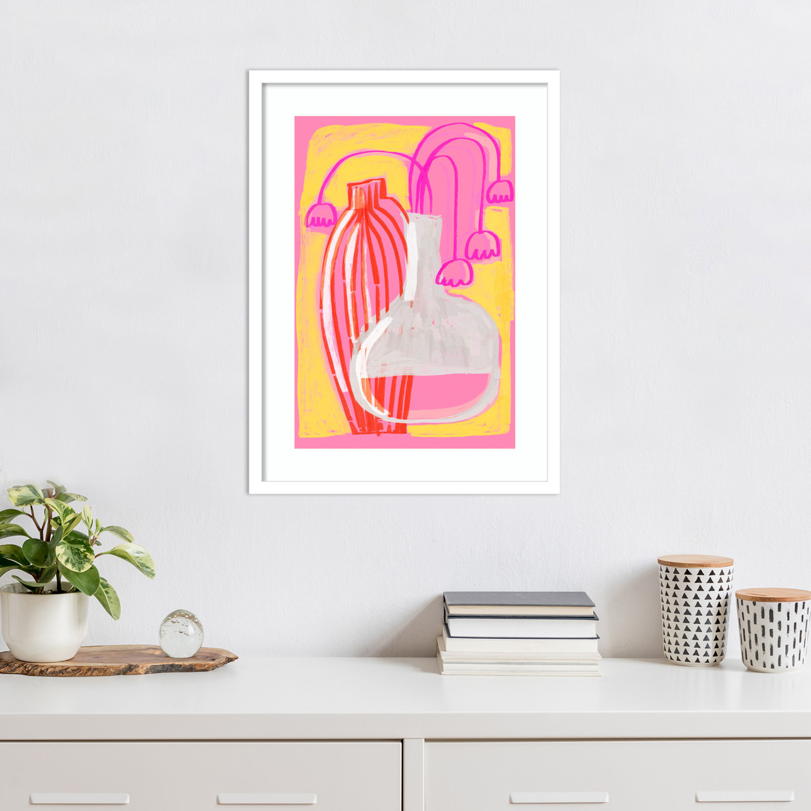 Galya "Neon Still Life No. 5" Print, White, 25" H x 19" W