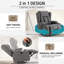 Fauteuil inclinable et pivotant à 360 ° en cuir PU avec porte-gobelets et poche latérale
