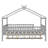 Full Size Wooden House Bed with Twin Size Trundle, Gray-453554828-453554824