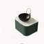 Meuble-lavabo flottant vert foncé 24 po avec armoire rayée incurvée, cuve en céramique noir mat et plateau en pierre frittée-984136652
