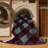 Machine Washable Checkered Red Area Rug