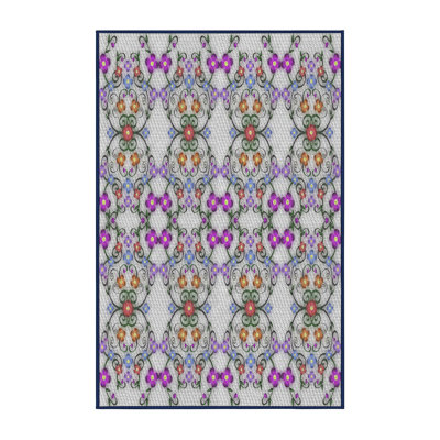 Tapis mauve à motif floral Sammy-Jo