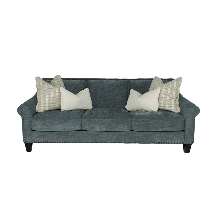 Upholstered 89.5'' Sofa, Blue;Grey;Brown