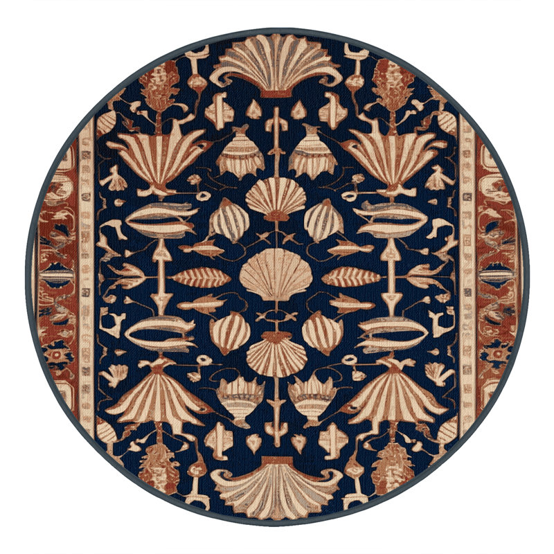 Tapis brun lavable à la machine, Rond 3 pi