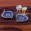 Bungalow Rose Handmade Blue Betel Aluminum Incense Holders (Pair)