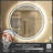 Round Framed Dimmable LED Anti-Fog With 3 Color Adjustment Bathroom Mirror Front&Backlit Vanity Mirror with Tempered Glass-105502955-105502956