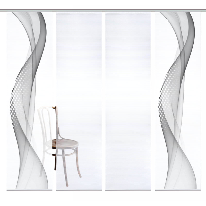 Semi Sheer Sliding Panel, in Grey