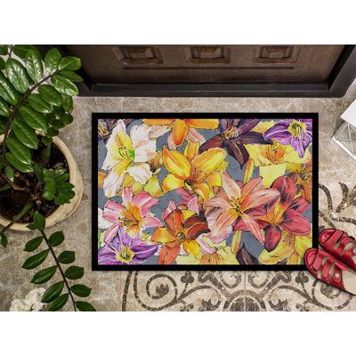 Paillasson antidérapant pour l’intérieur tira Day Lillies