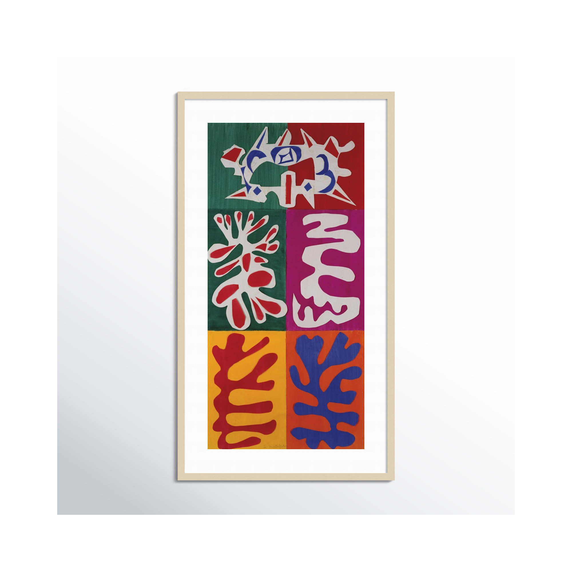 Panel With Mask 1947 by Henri Matisse, Brown Framed Paper, 44" H x 25" W