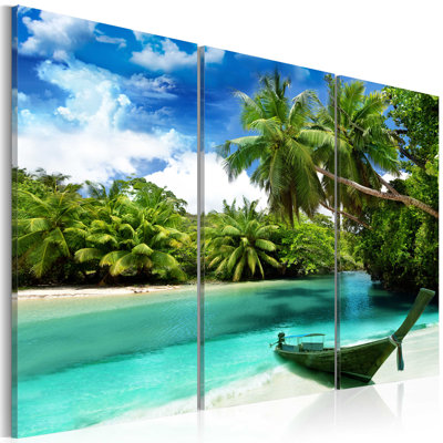 On The Island Of Dreams - 3 Piece No Frame Print on Canvas