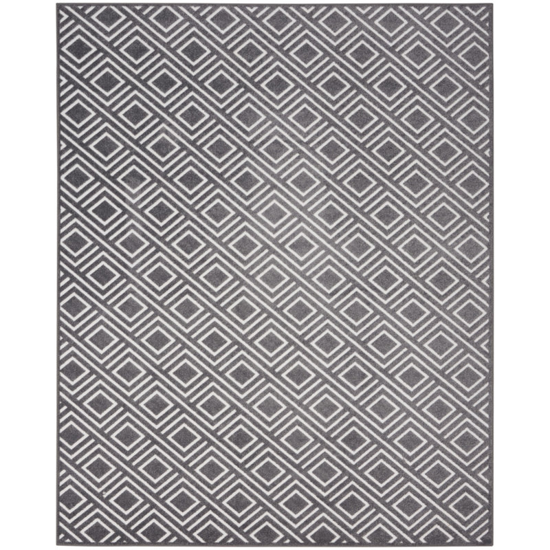 9' X 12' Gray Geometric Area Rug