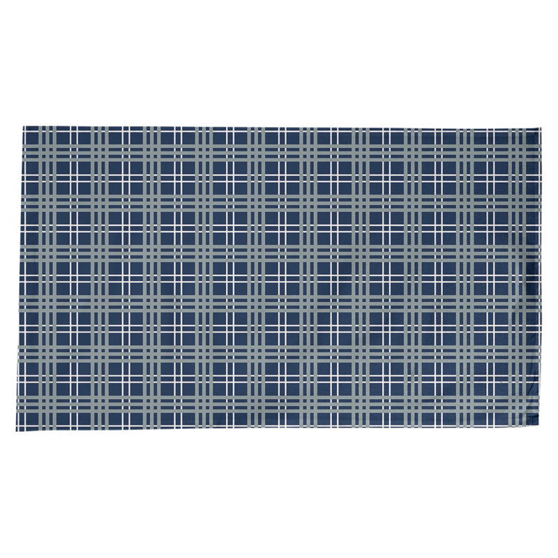 Nappe en mélange de coton à carreaux, Bleu / blanc / argent