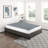 Full Size Mattress Foundation - Textured Fabric, Black Metal Frame Fabric Bedding Frame, Bedroom