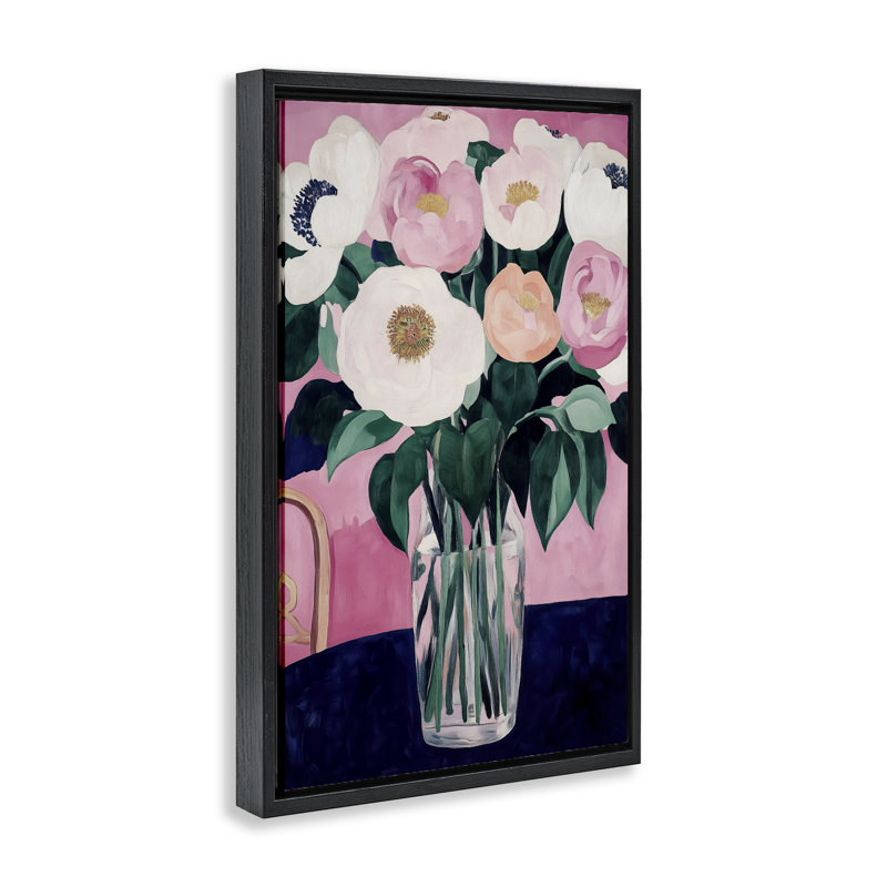The Vase And Chair Floating Frame, design by Annabelle Hall, Jet Black Floater Frame, 25" H x 17" W