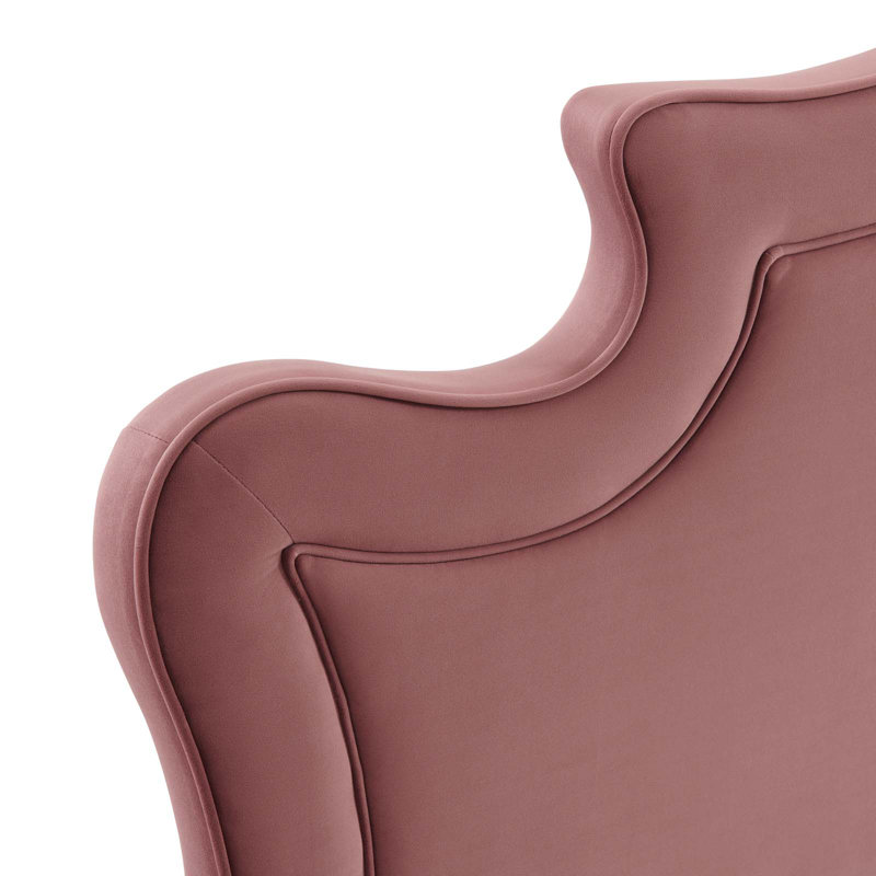 Modway Neena Performance Velvet Bed, Twin, Dusty Rose