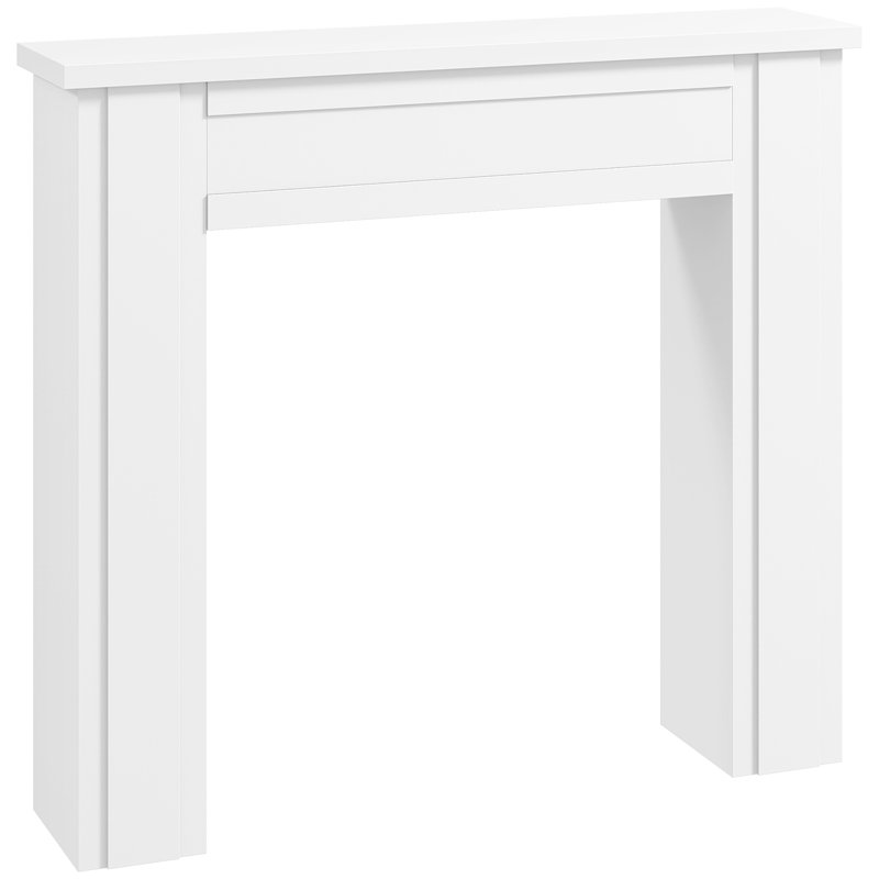 Modern Fireplace Mantel, Freestanding Fireplace Surround with Leg for Electric Fireplaces, 44.7" W x 40" H, White,wood