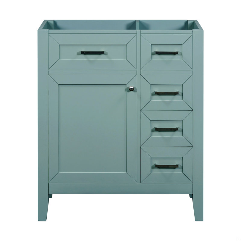 Armoire de salle de bain avec tiroirs Damos, Vert / Argent