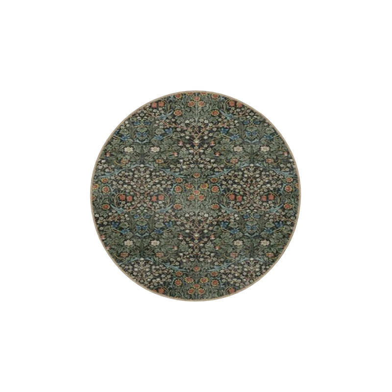 Tapis décoratif lavable à motif vert foncé, Runner 2'6" x 8'