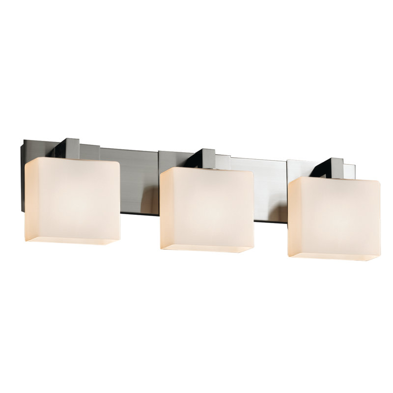 Éclairage pour meuble-lavabo 3 lumières Casson, Nickel brossé, Tissage