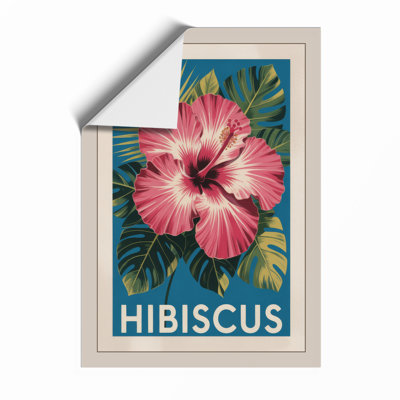 Pink Hibiscus Study Botanical - Framed Print