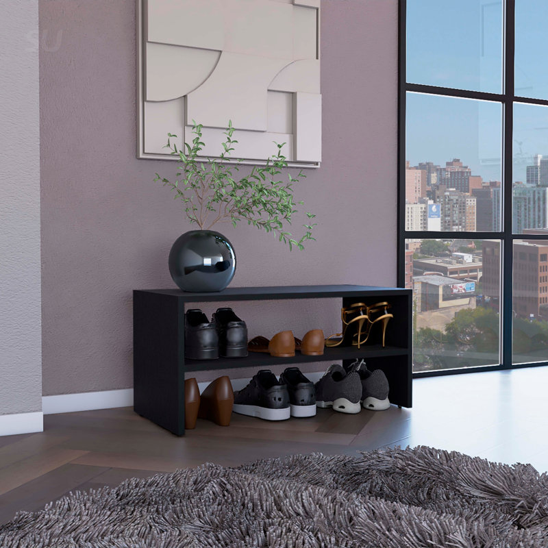 Range-chaussures empilable à 2 niveaux avec rangement mural supplémentaire, parfait pour organiser et maximiser l'espace de rangement